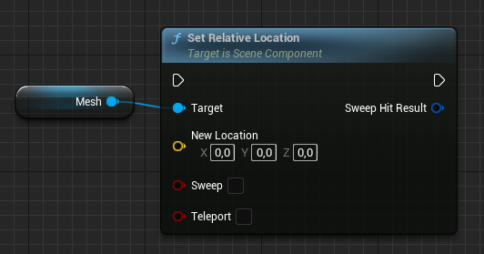 Set Relative Location blueprint node