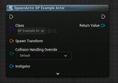 Spawn Actor from Class blueprint node
